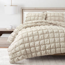 Load image into Gallery viewer, Twin/XL Soft Lightweight Puff Textured 2-Piece Comforter Set in Neutral Tan