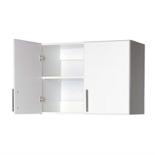 Load image into Gallery viewer, White Wall Cabinet with 2 Doors and Adjustable Shelf