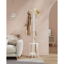 Load image into Gallery viewer, Heavy Duty White Metal Coat Rack with Umbrella Holder