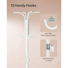 Load image into Gallery viewer, Heavy Duty White Metal Coat Rack with Umbrella Holder