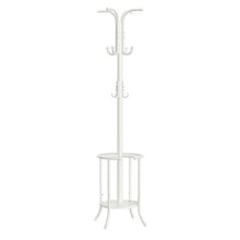 Load image into Gallery viewer, Heavy Duty White Metal Coat Rack with Umbrella Holder