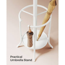 Load image into Gallery viewer, Heavy Duty White Metal Coat Rack with Umbrella Holder