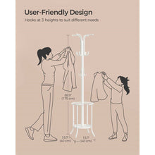Load image into Gallery viewer, Heavy Duty White Metal Coat Rack with Umbrella Holder