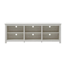 Load image into Gallery viewer, Farmhouse TV Stand in White Wood Grain Finish - for TVs up to 70-inch