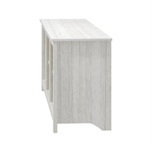 Load image into Gallery viewer, Farmhouse TV Stand in White Wood Grain Finish - for TVs up to 70-inch
