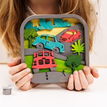 Load image into Gallery viewer, 3D DIY Wood Painting Kit for Kids – Cars