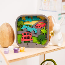 Load image into Gallery viewer, 3D DIY Wood Painting Kit for Kids – Cars