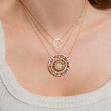 Load image into Gallery viewer, Peridot Halo Mini Gold Pendant