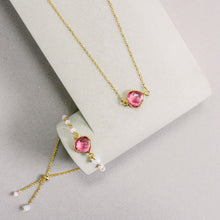 Load image into Gallery viewer, Pink Tourmaline Quartz Minimalist Ballet Necklace
