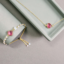 Load image into Gallery viewer, Pink Tourmaline Quartz Bracelet and Necklace Set