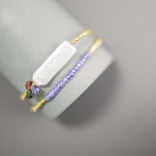 Load image into Gallery viewer, Amethyst Adjustable Stacking Bracelet