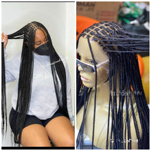 Load image into Gallery viewer, Knotless Braid Wig, Swiss Full Lace, Color 1, Glueless, Small Knots - Patsy