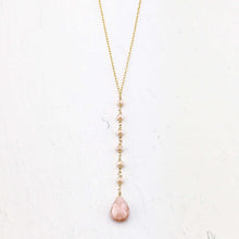 Load image into Gallery viewer, Peach Moonstone Yoga Pendant Necklace