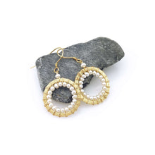 Load image into Gallery viewer, Pearl Mini Halo Earrings