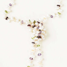 Load image into Gallery viewer, Pearl &amp; Gemstone Ballet Lariat Necklace
