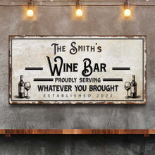 Load image into Gallery viewer, Personalized Wine Bar Sign II