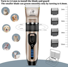 Load image into Gallery viewer, Pet Grooming Clippers Kit – Quiet Cordless Rechargeable Trimmer &amp; Paw Shaver for Dogs &amp; Cats
