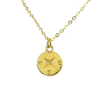 Load image into Gallery viewer, Dainty Gold Compass Necklace Symbolic Direction Jewelry