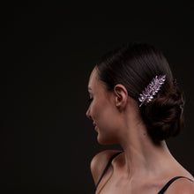 Load image into Gallery viewer, Elegant Pink Crystal Leaf Hair Comb Set