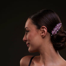 Load image into Gallery viewer, Elegant Pink Crystal Leaf Hair Comb Set