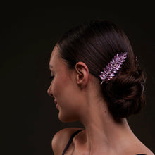 Load image into Gallery viewer, Elegant Pink Crystal Leaf Hair Comb Set