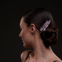 Load image into Gallery viewer, Elegant Pink Crystal Leaf Hair Comb Set