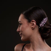 Load image into Gallery viewer, Elegant Pink Crystal Leaf Hair Comb Set
