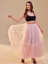 Load image into Gallery viewer, Pink Layered Tulle Skirt , Ruffled Maxi Skirt for Women, Long Tulle Skirt, Elegant Bridesmaid Skirt,