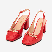 Load image into Gallery viewer, The Potomac Red Leather Slingback Women Sandal
