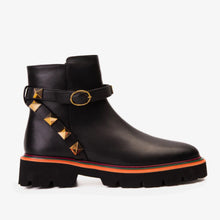 Load image into Gallery viewer, The Prag Black Leather Ankle Women Boot