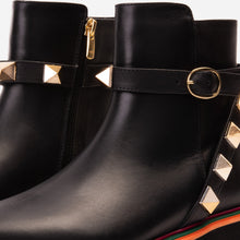 Load image into Gallery viewer, The Prag Black Leather Ankle Women Boot