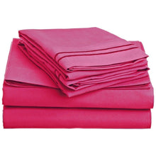Load image into Gallery viewer, Queen size 4-Piece Sheet Set in Pink Polyester Microfiber