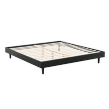 Load image into Gallery viewer, Queen size Mid-Century Modern Platform Bed Frame in Black Wood Finish