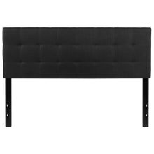 Load image into Gallery viewer, Queen size Modern Black Fabric Upholstered Panel Headboard