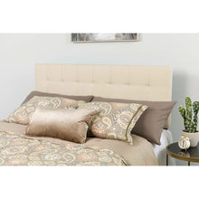Load image into Gallery viewer, Queen size Beige Taupe Fabric Upholstered Panel Headboard