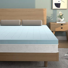 Load image into Gallery viewer, Queen size 4-inch Thick Soft Gel Memory Foam Mattress Topper in Light Blue