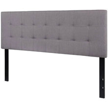 Load image into Gallery viewer, Queen size Modern Light Grey Fabric Upholstered Panel Headboard