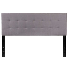 Load image into Gallery viewer, Queen size Modern Light Grey Fabric Upholstered Panel Headboard
