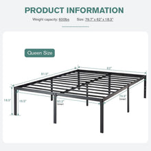 Load image into Gallery viewer, Queen 18-inch Metal Platform Bed Frame with Under-Bed Storage Space