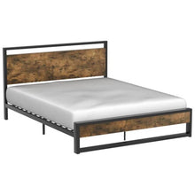 Load image into Gallery viewer, Queen Modern Farmhouse Platform Bed Frame with Wood Panel Headboard Footboard