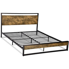 Load image into Gallery viewer, Queen Modern Farmhouse Platform Bed Frame with Wood Panel Headboard Footboard
