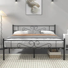 Load image into Gallery viewer, Queen Sturdy Metal Platform Bed Frame with Headboard Footboard in Black Finish