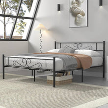 Load image into Gallery viewer, Queen Sturdy Metal Platform Bed Frame with Headboard Footboard in Black Finish