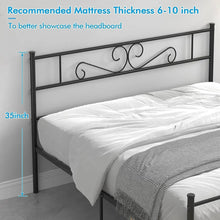 Load image into Gallery viewer, Queen Sturdy Metal Platform Bed Frame with Headboard Footboard in Black Finish