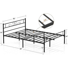 Load image into Gallery viewer, Queen Sturdy Metal Platform Bed Frame with Headboard Footboard in Black Finish