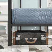 Load image into Gallery viewer, Queen size Modern Four Poster Metal Canopy Bed in Black Finish