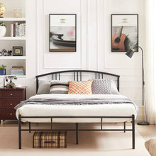 Load image into Gallery viewer, Queen size Black Metal Platform Bed Frame with Arched Headboard