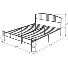 Load image into Gallery viewer, Queen size Black Metal Platform Bed Frame with Arched Headboard