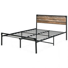 Load image into Gallery viewer, Rustic FarmHome Metal Wood Platform Bed Frame in Queen Size