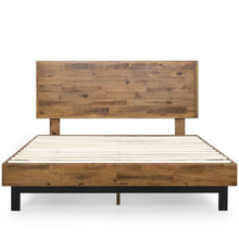 Load image into Gallery viewer, Queen Solid Wood Modern Platform Bed Frame with Adjustable Height Headboard